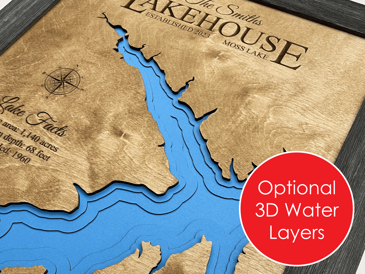 3D Layers Wood Lake Map