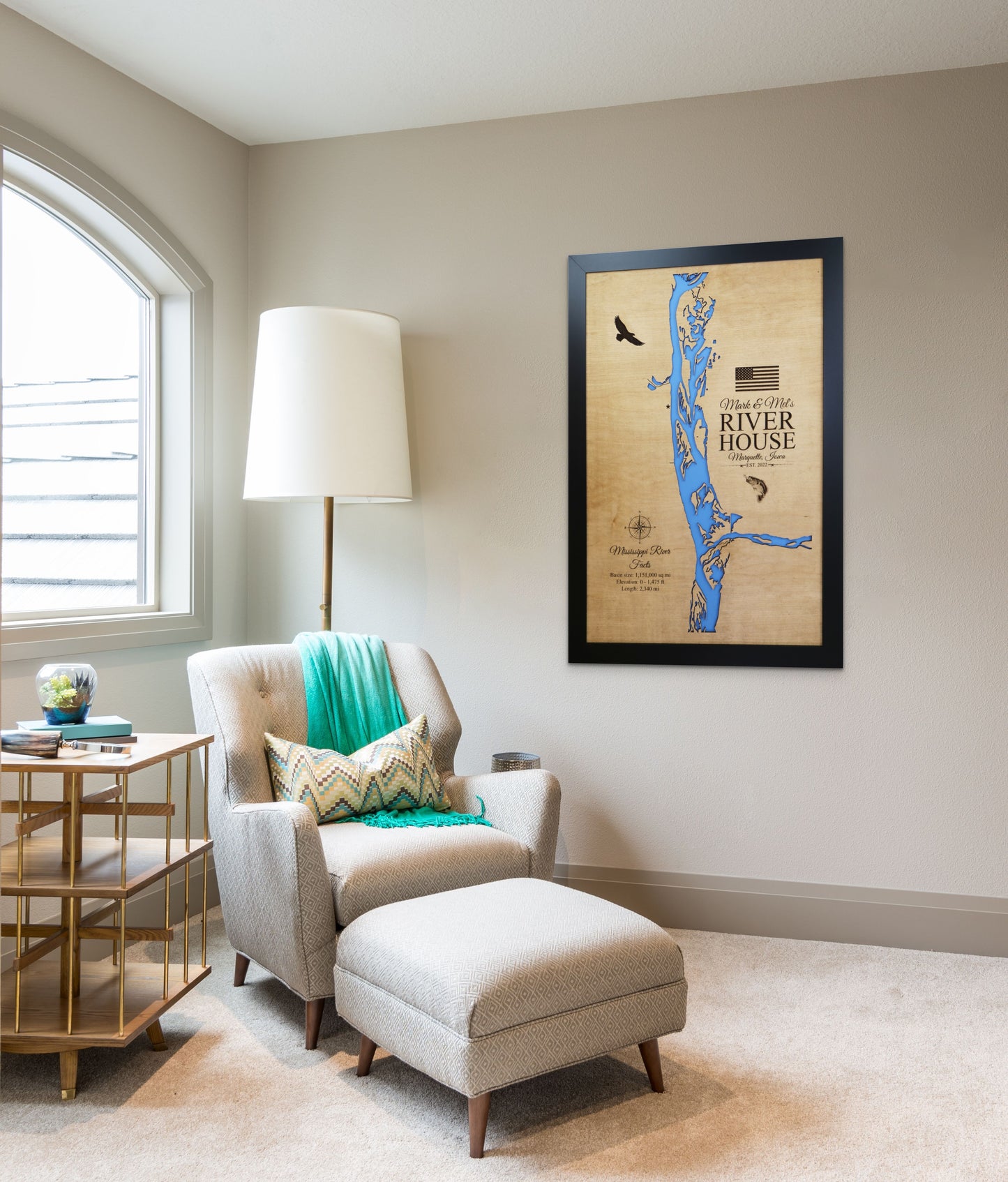 Mississippi River wooden map
