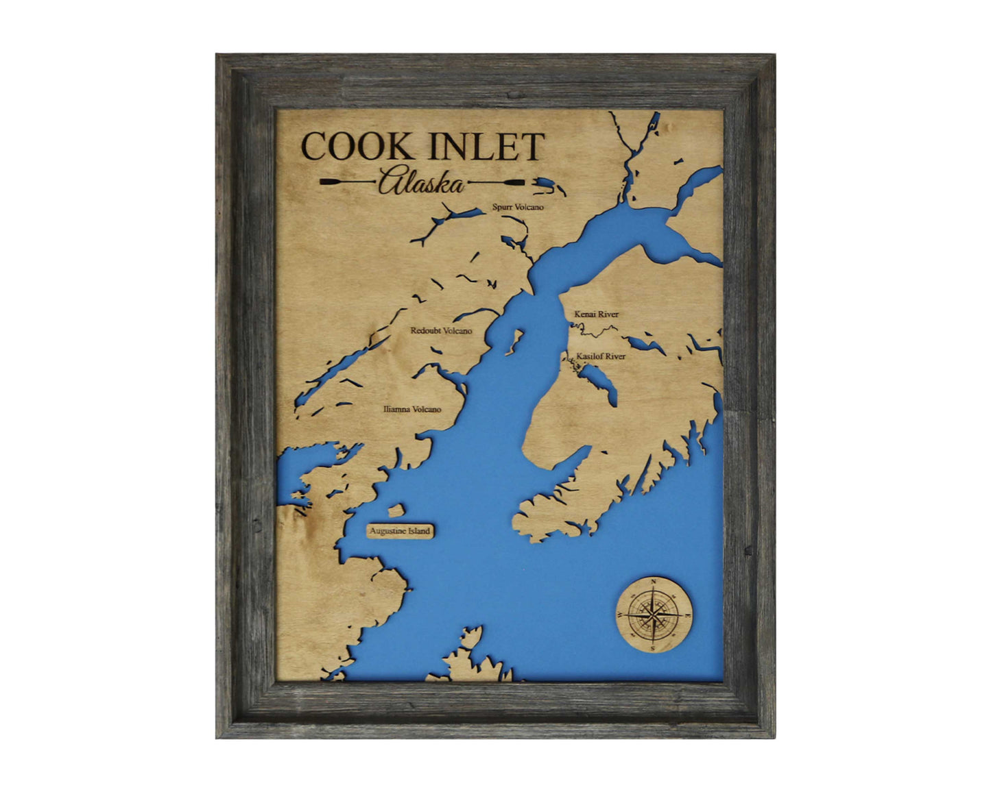 Wooden Cook Inlet Alaska Map