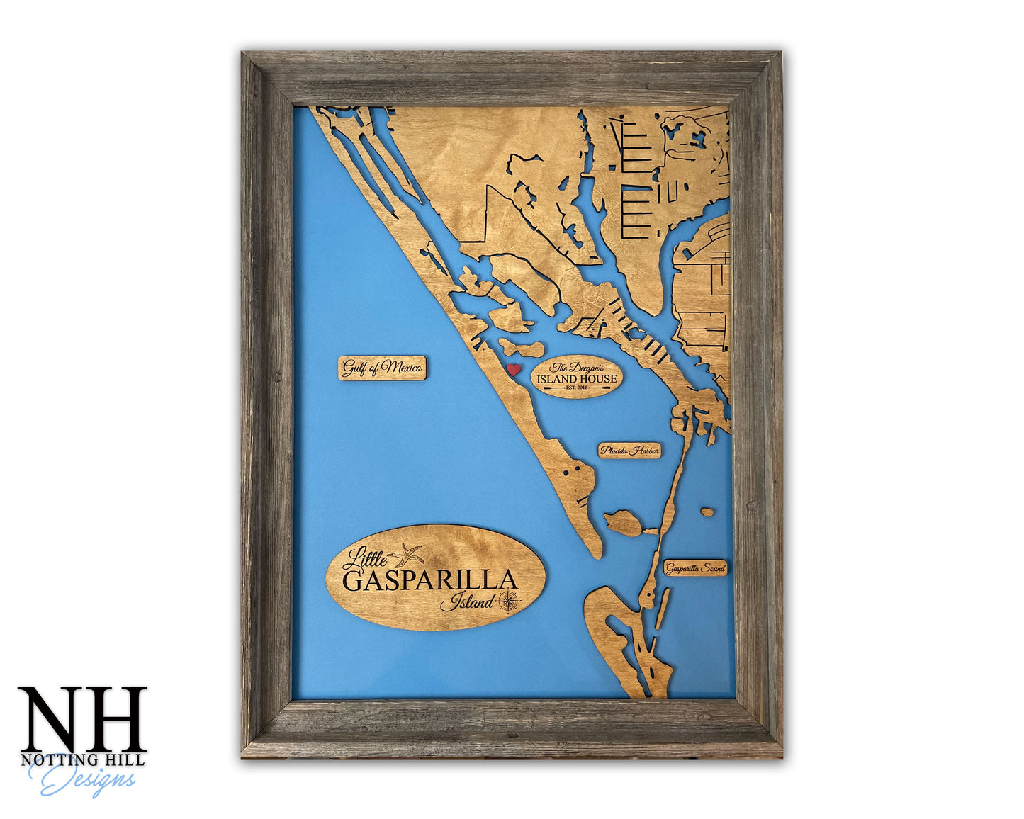 Coastal Wood Maps - Notting Hill Designs - Custom Wood Maps