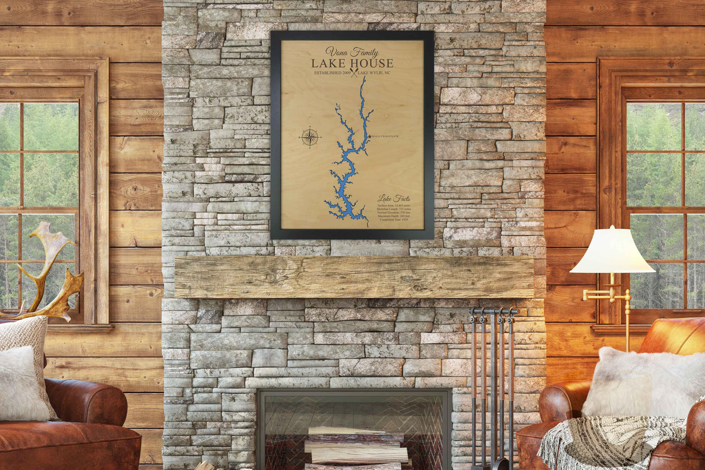 Smith Mountain Lake Woodden Map