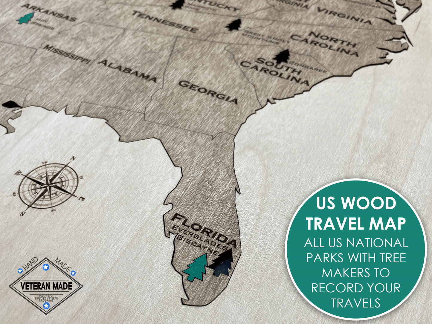 US Wood national park travel map