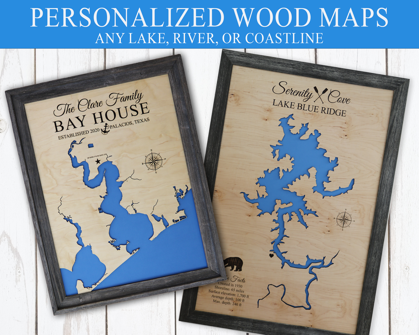personalized wood map