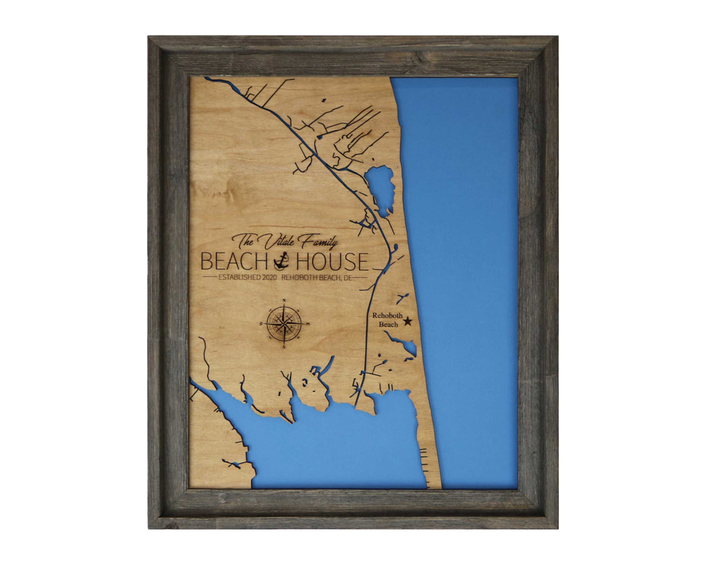 Coastal Wood Maps - Notting Hill Designs - Custom Wood Maps