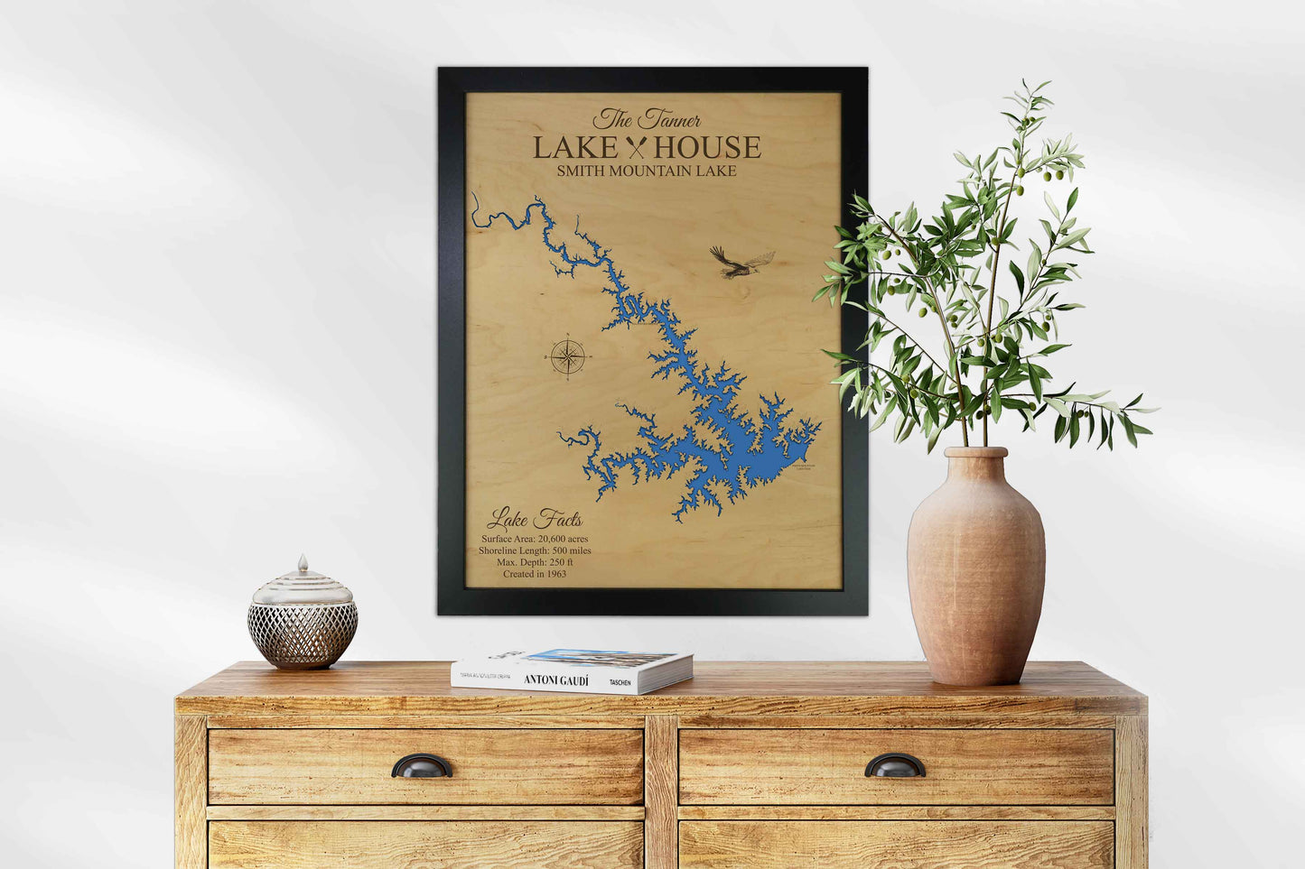 Smith Mountain Lake Woodden Map