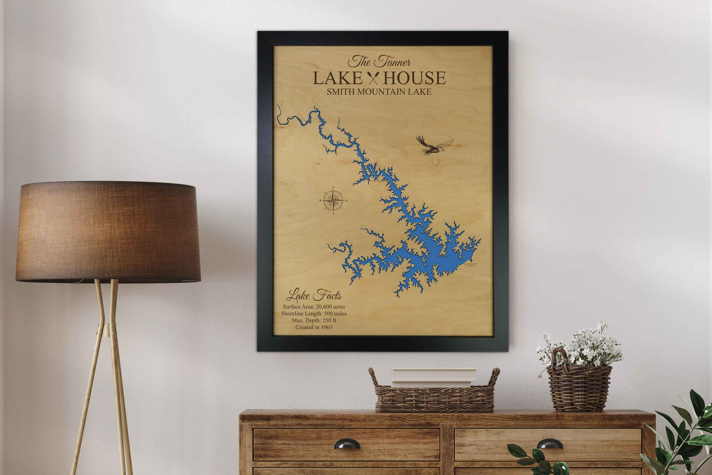 Smith Mountain Lake Woodden Map