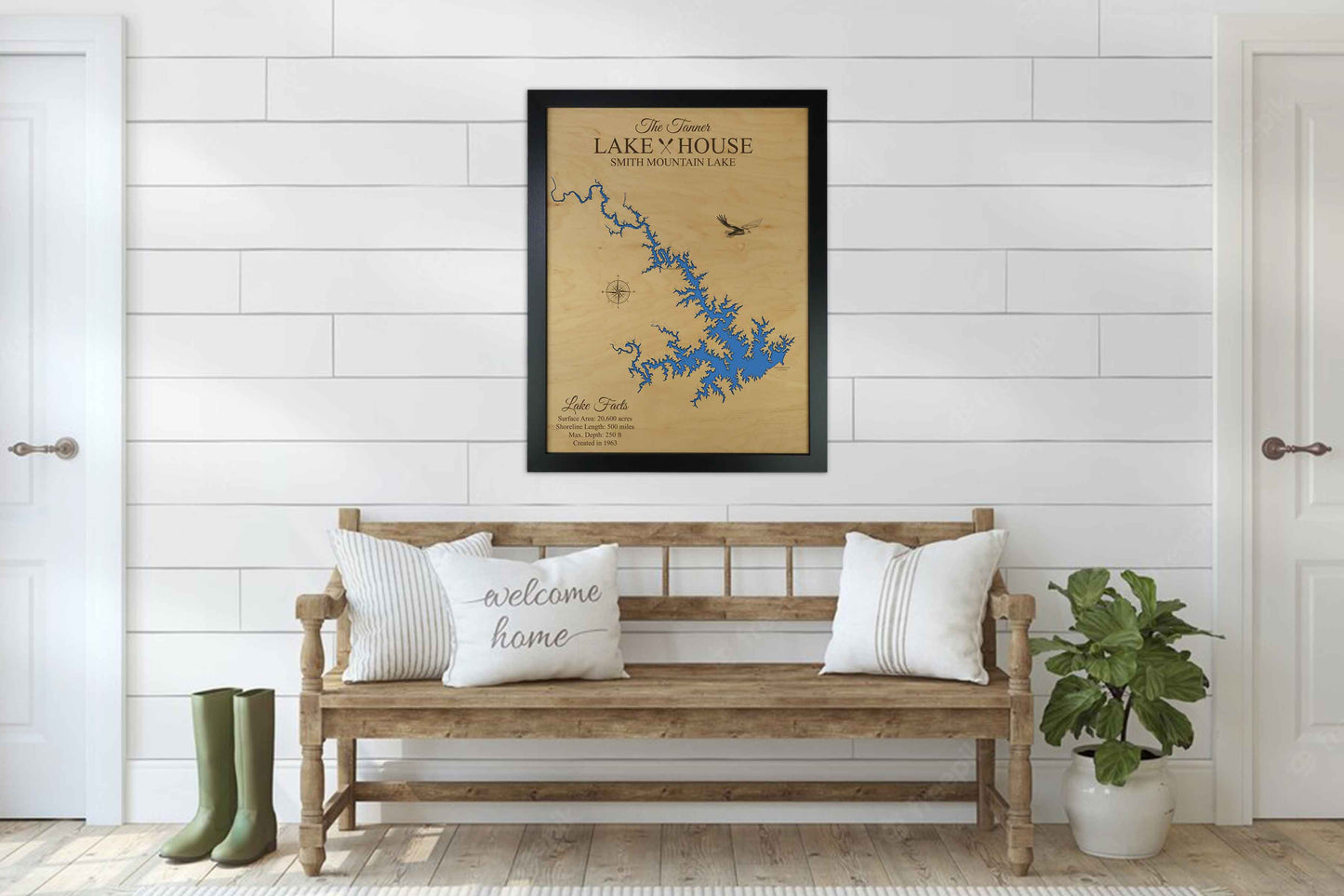 Smith Mountain Lake Woodden Map