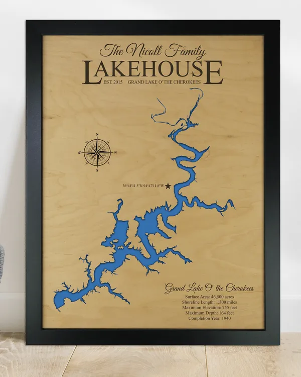 Grand Lake O the Cherokees Map, Oklahoma