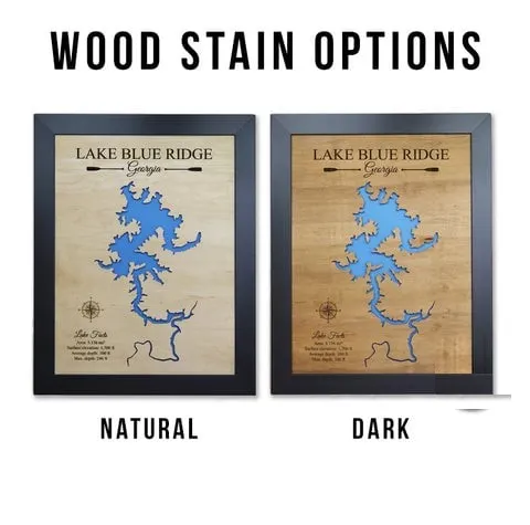 Chart showing wood stain options