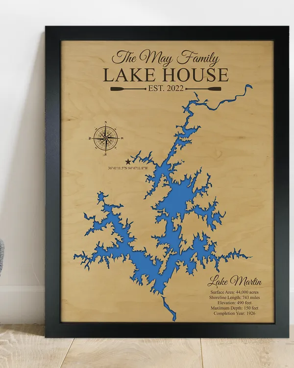 Lake Martin Map, Alabama