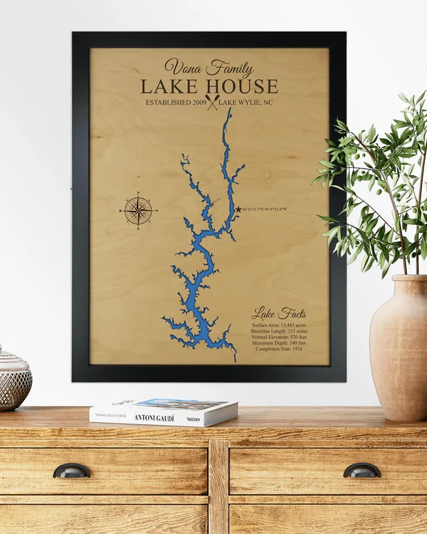 Lake Wylie Map, North & South Carolina
