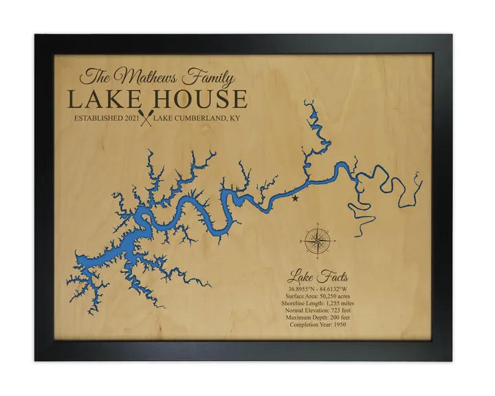 Lake Cumberland Map, Kentucky – view 2