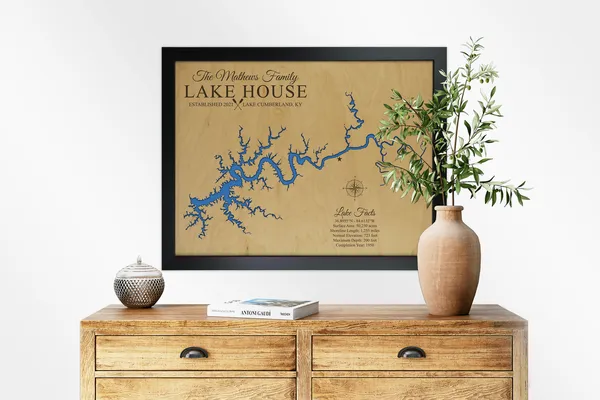 Lake Cumberland Wood Lake Map custom wood map