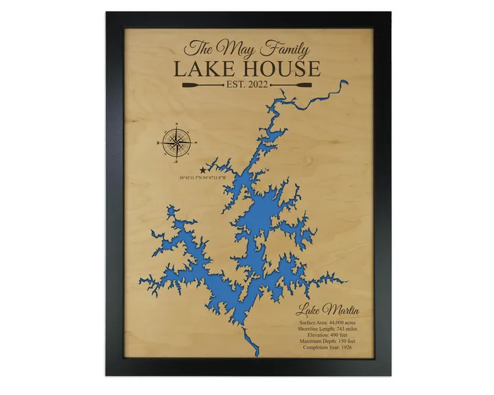 Lake Martin Map, Alabama – view 3