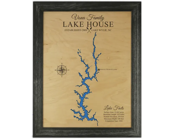 Lake Wylie Map, North & South Carolina – view 4