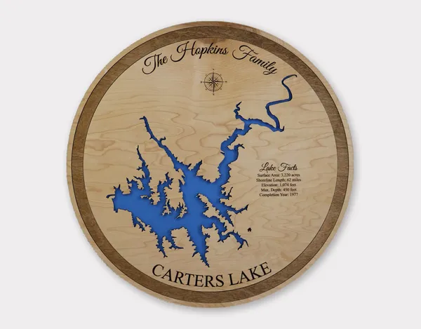 Round Wood Lake Map Lake House Decor4 custom wood map