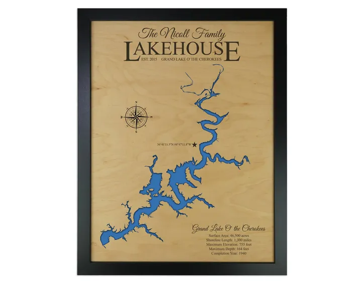 Grand Lake O the Cherokees Map, Oklahoma – view 4