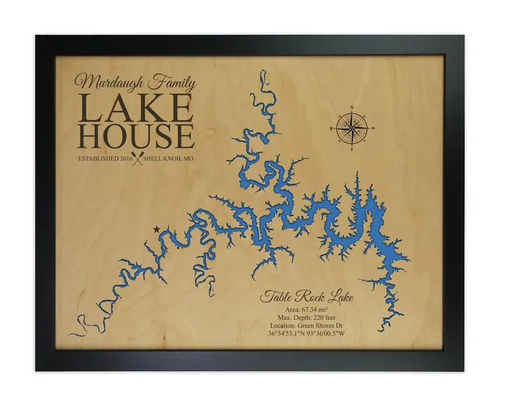 Table Rock Lake Map, Missouri , Arkansas – view 5