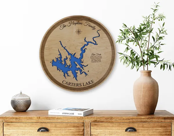 Round Wood Lake Map Lake House Decor3 custom wood map