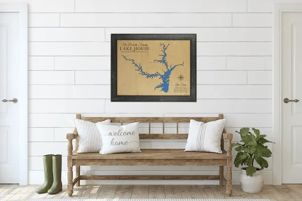 Lake Hartwell custom wood map custom wood map